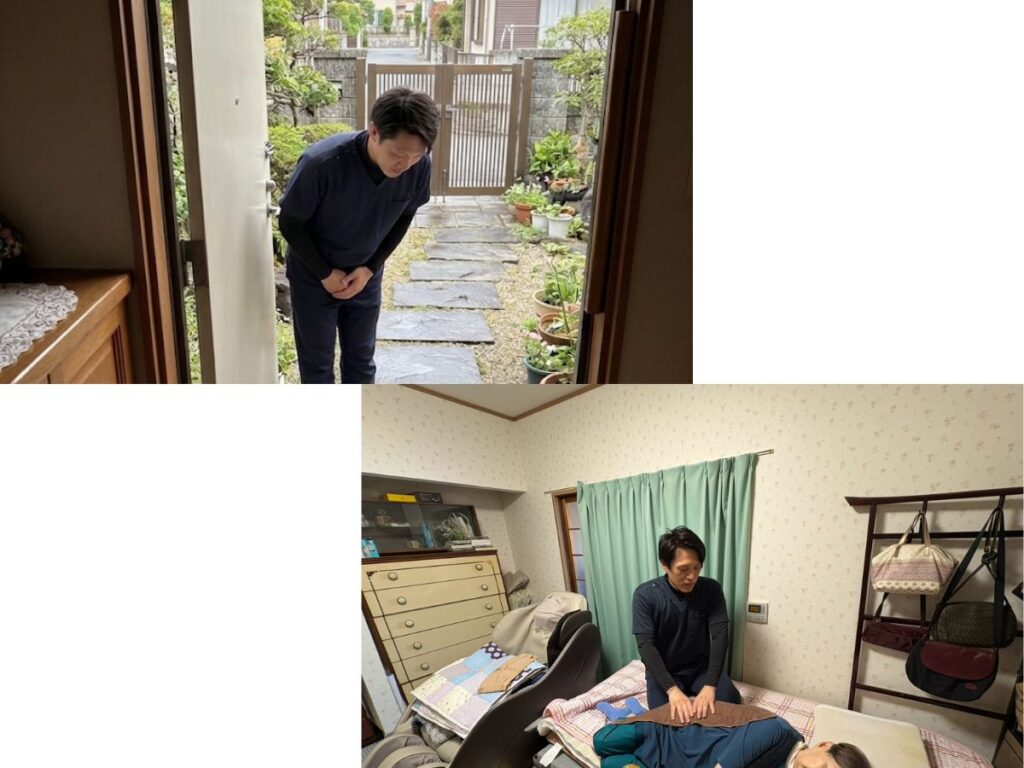 院長鈴木が無料体験に伺っている場面